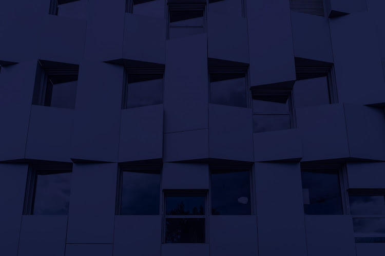 Modern office building facade in the downtown